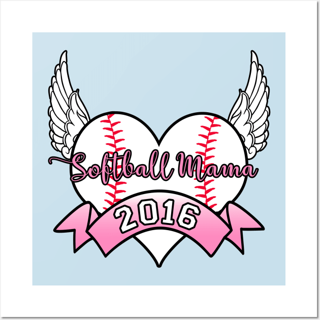 Softball Mama 2016 Wall Art by joshp214